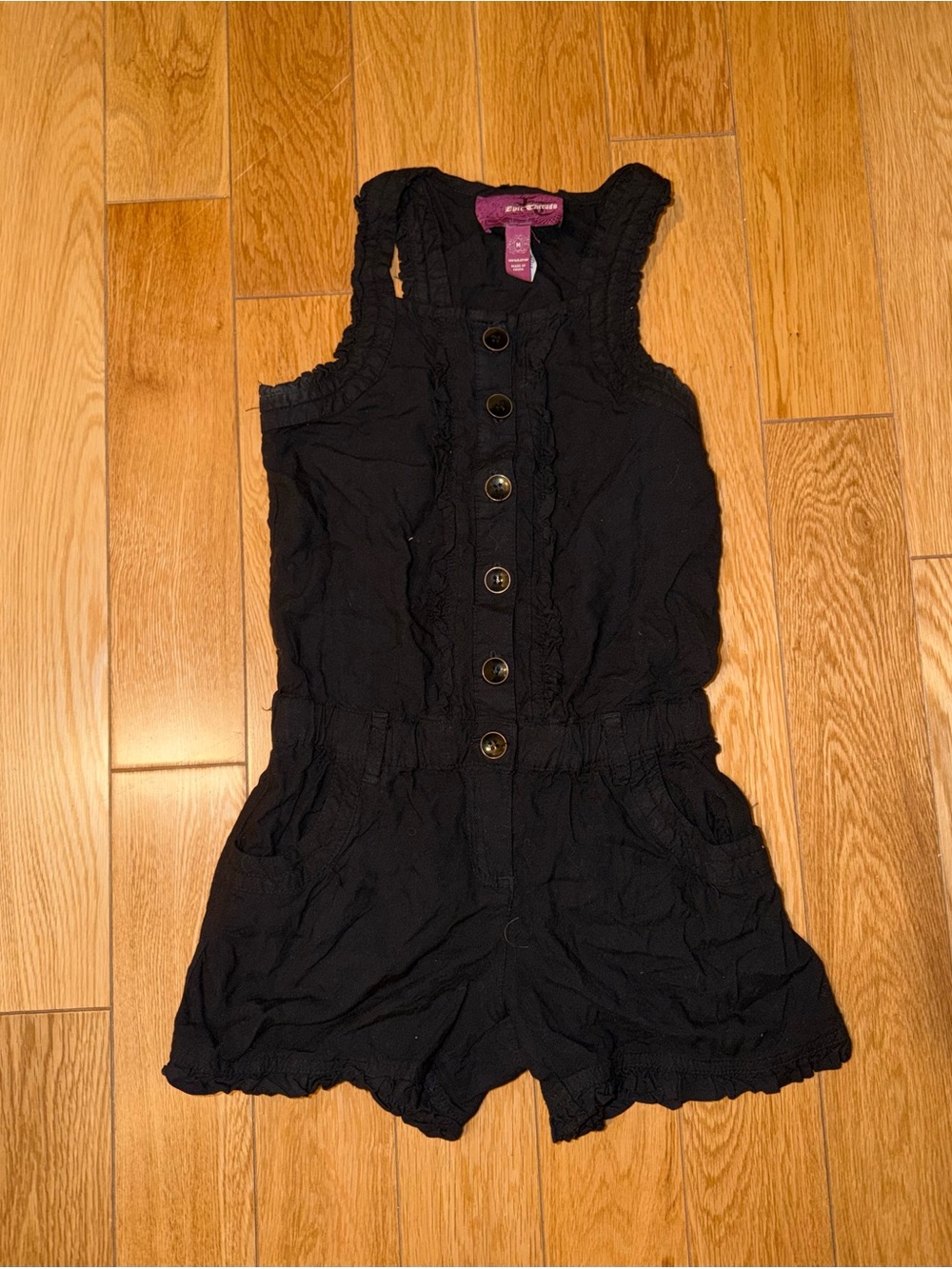 Black Button Up Romper